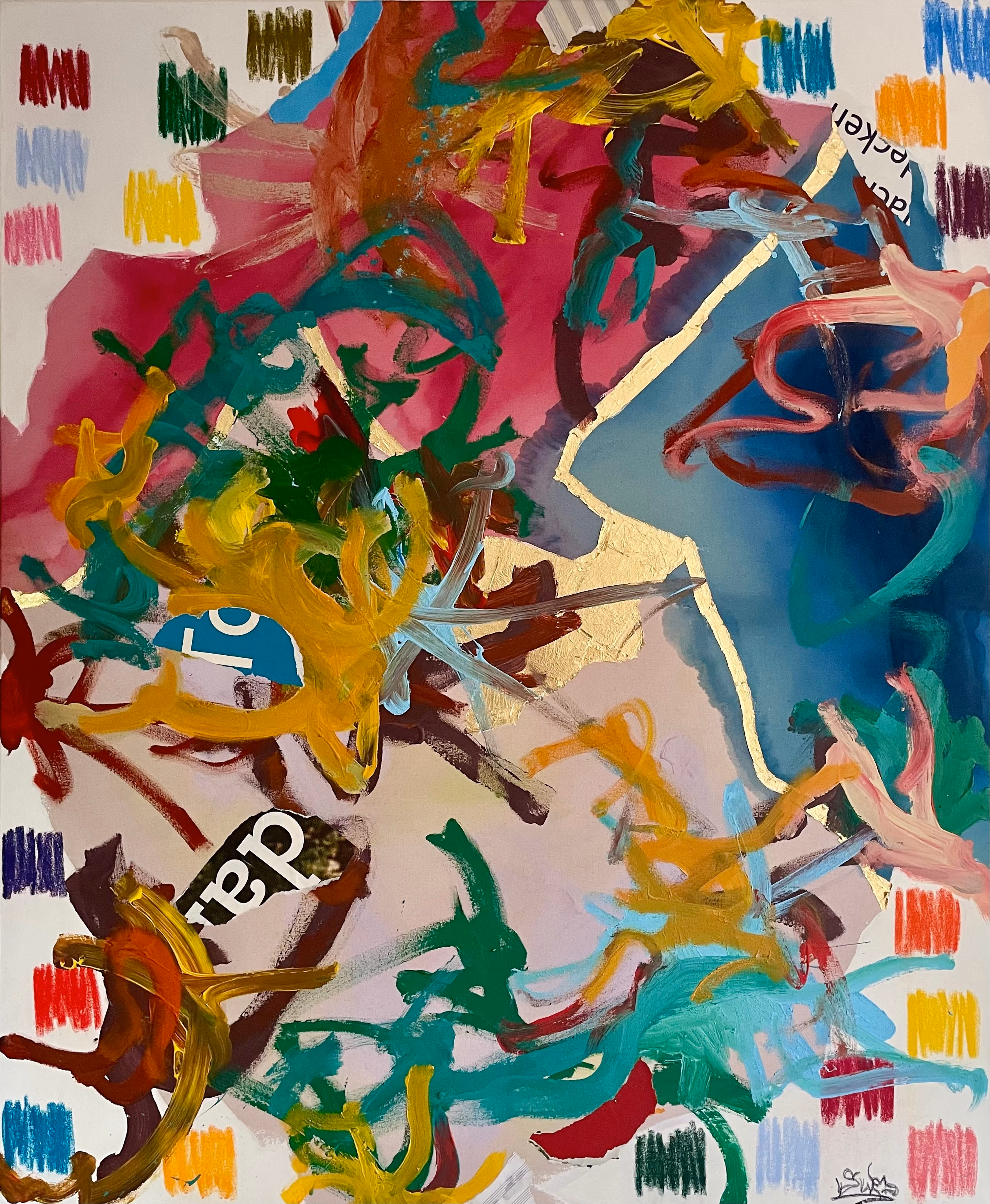 Gemälde „Bambino“ von Julius-Hendrik Heims aus der Season Gutai, Mischtechnik, 115×140 cm