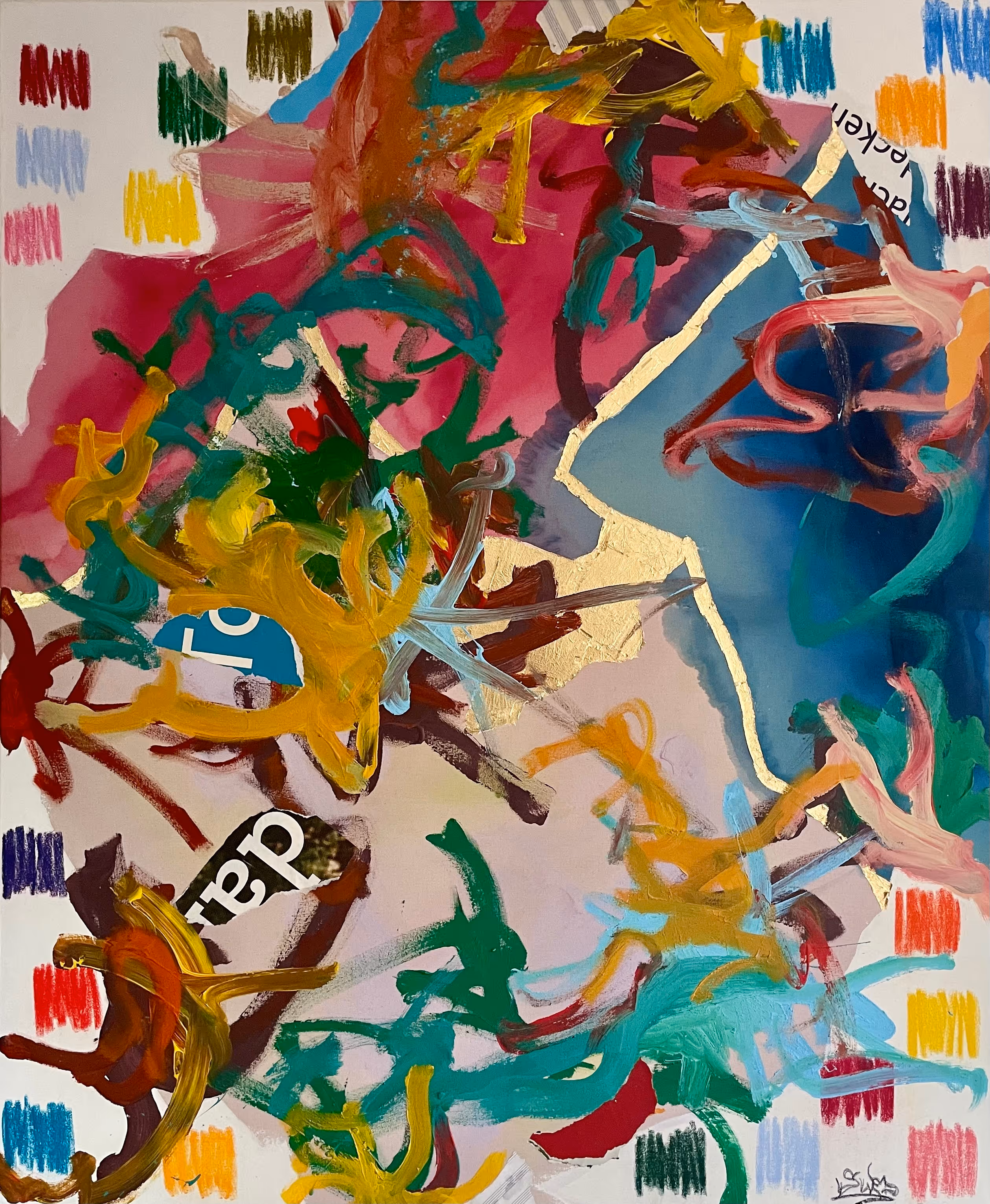 Gemälde „Bambino“ von Julius-Hendrik Heims aus der Season Gutai, Mischtechnik, 115×140 cm