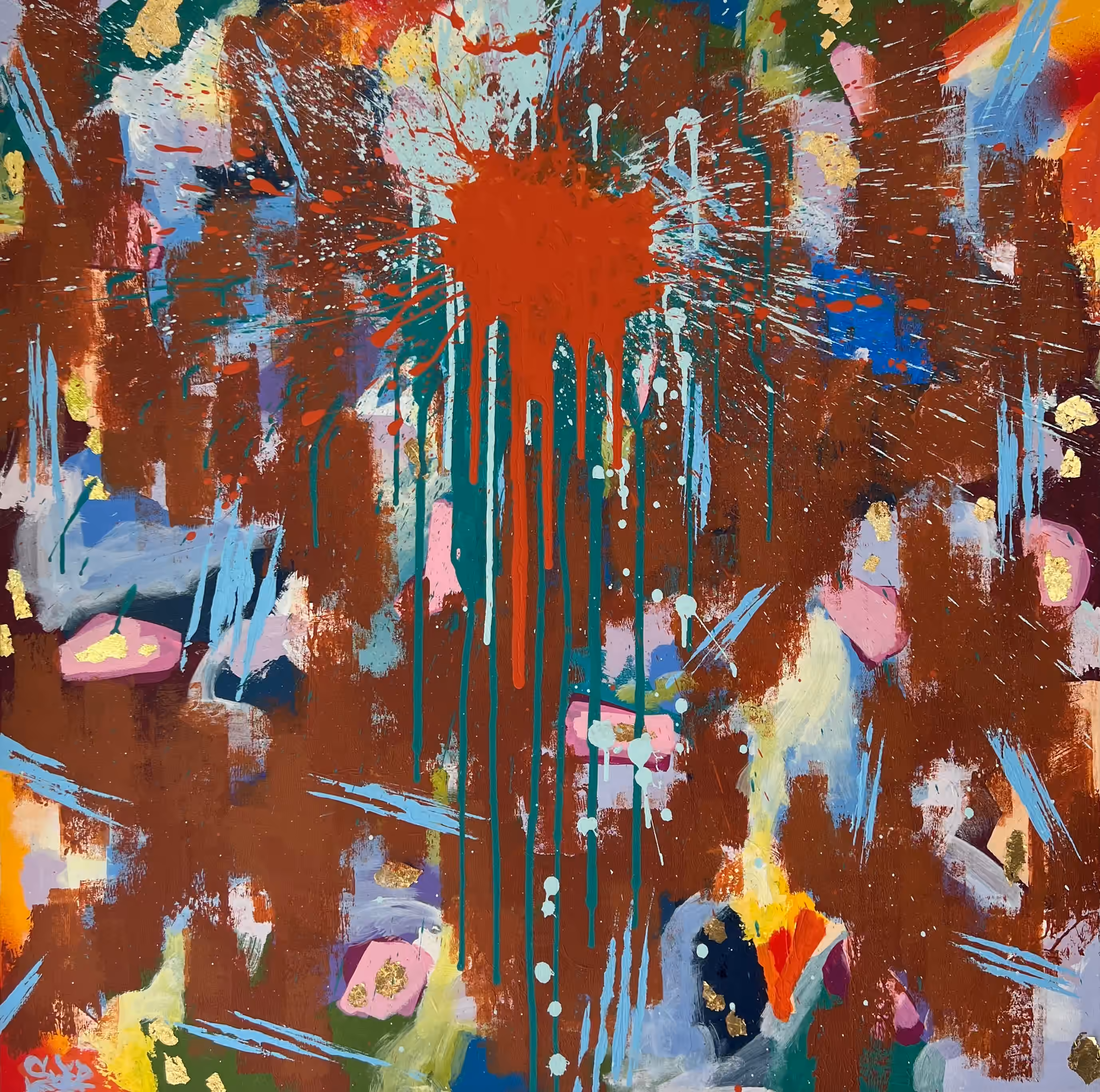 Painting 'Colorado' by Julius-Hendrik Heims from the Splash Season, 100×100 cm
