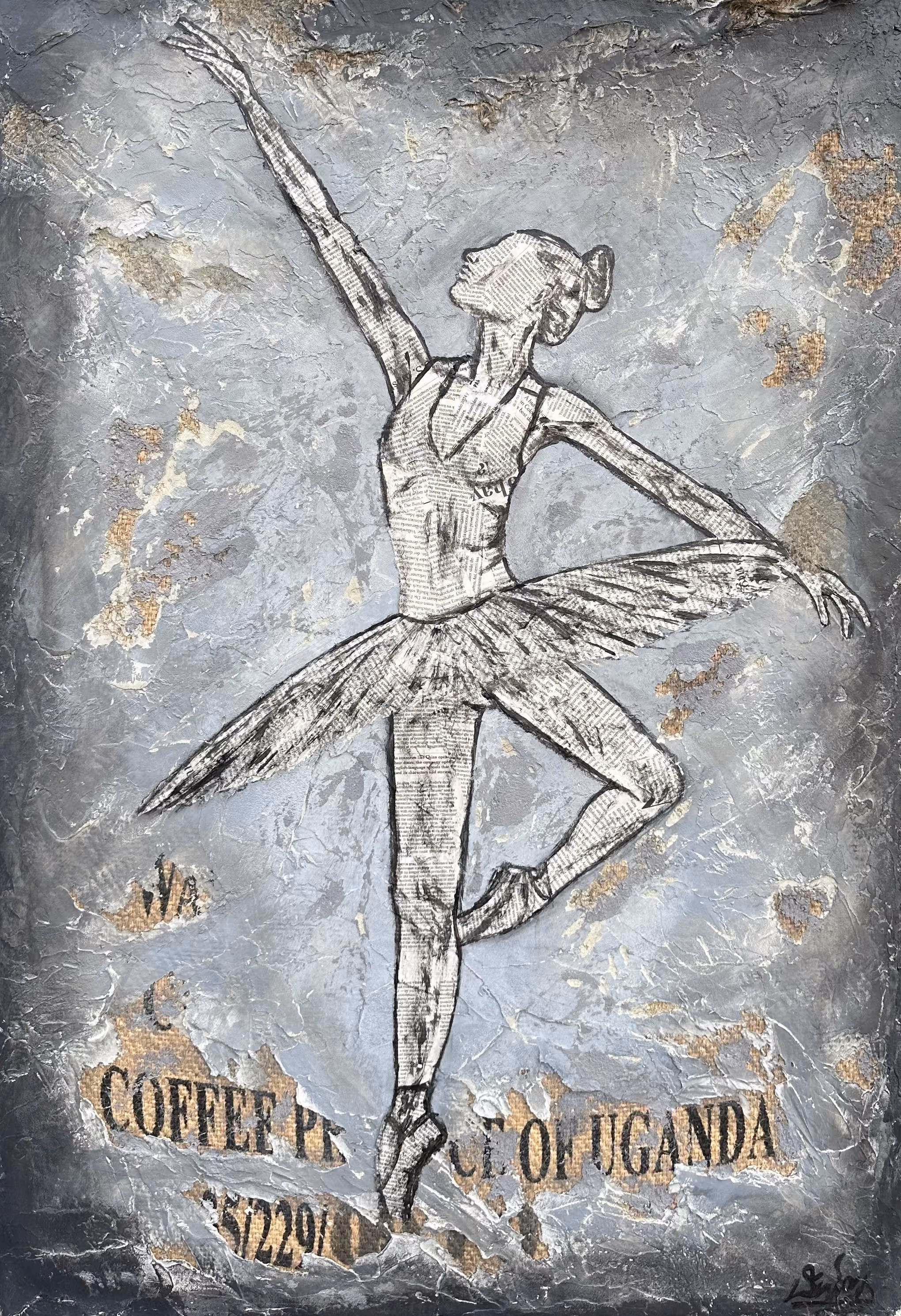 Cuadro «Everythung is never quite enough» de Julius-Hendrik Heims de la Season Dancers, técnica mixta, 60×90 cm