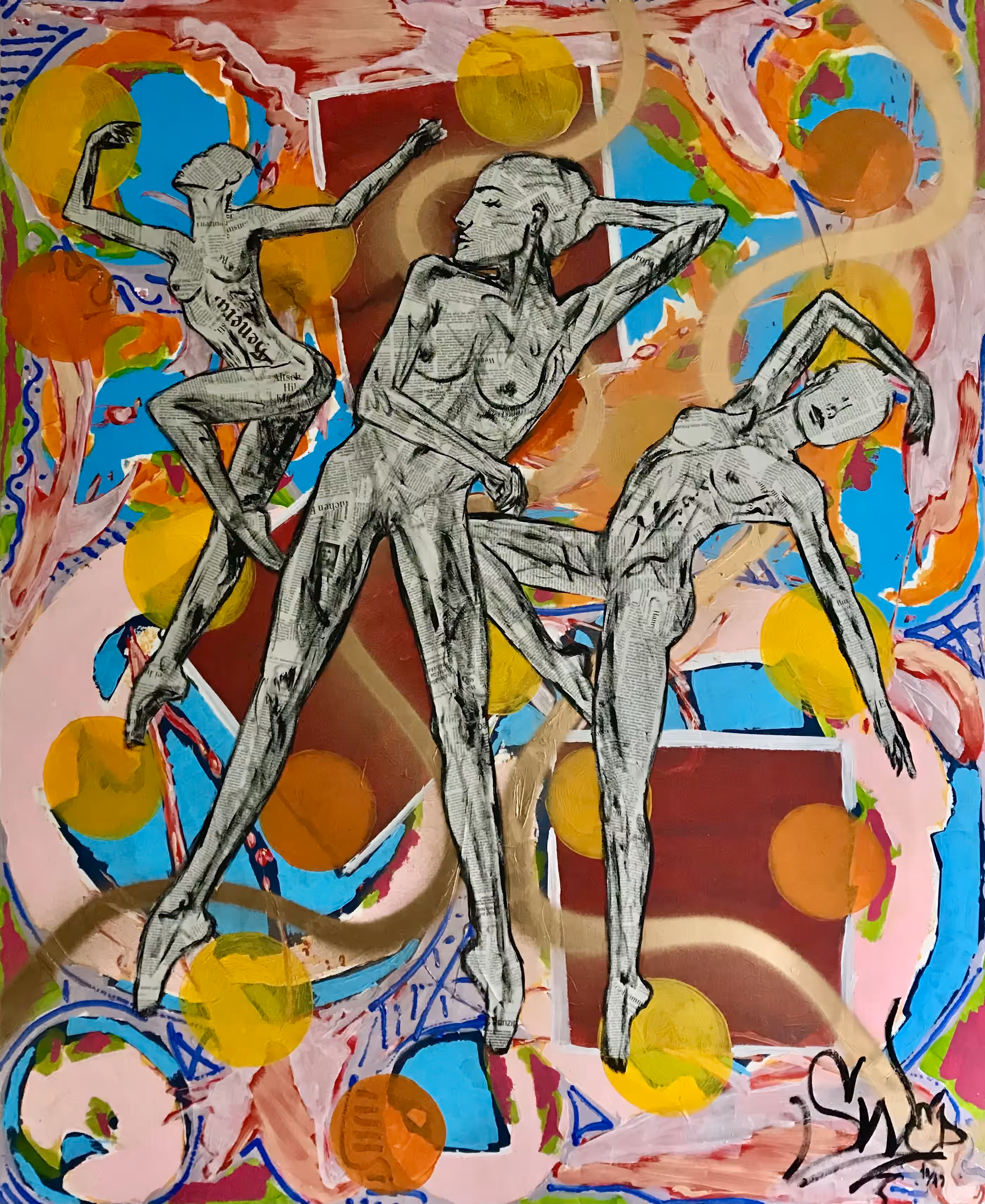 Painting 'How i fear' by Julius-Hendrik Heims from the Dancers Season, 130×160 cm