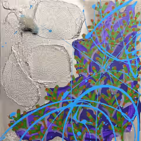 Painting 'Jam 292' by Julius-Hendrik Heims from the Flowers Season, mixed media, 30×30 cm