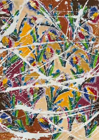 Painting 'Leave me Alone' by Julius-Hendrik Heims from the Flowers Season, mixed media, 31×43 cm