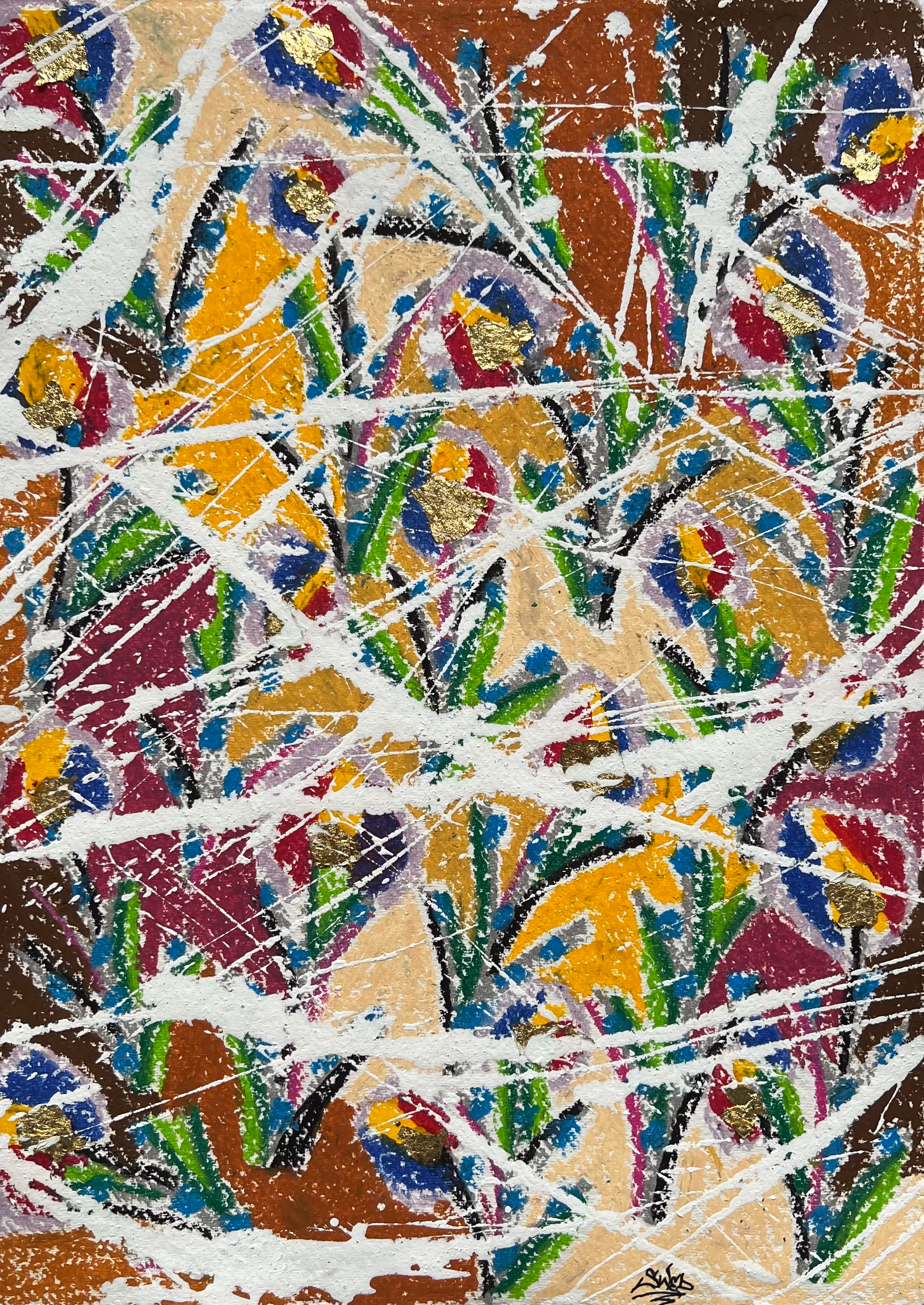 Gemälde „Leave me Alone“ von Julius-Hendrik Heims aus der Season Flowers, Mischtechnik, 31×43 cm