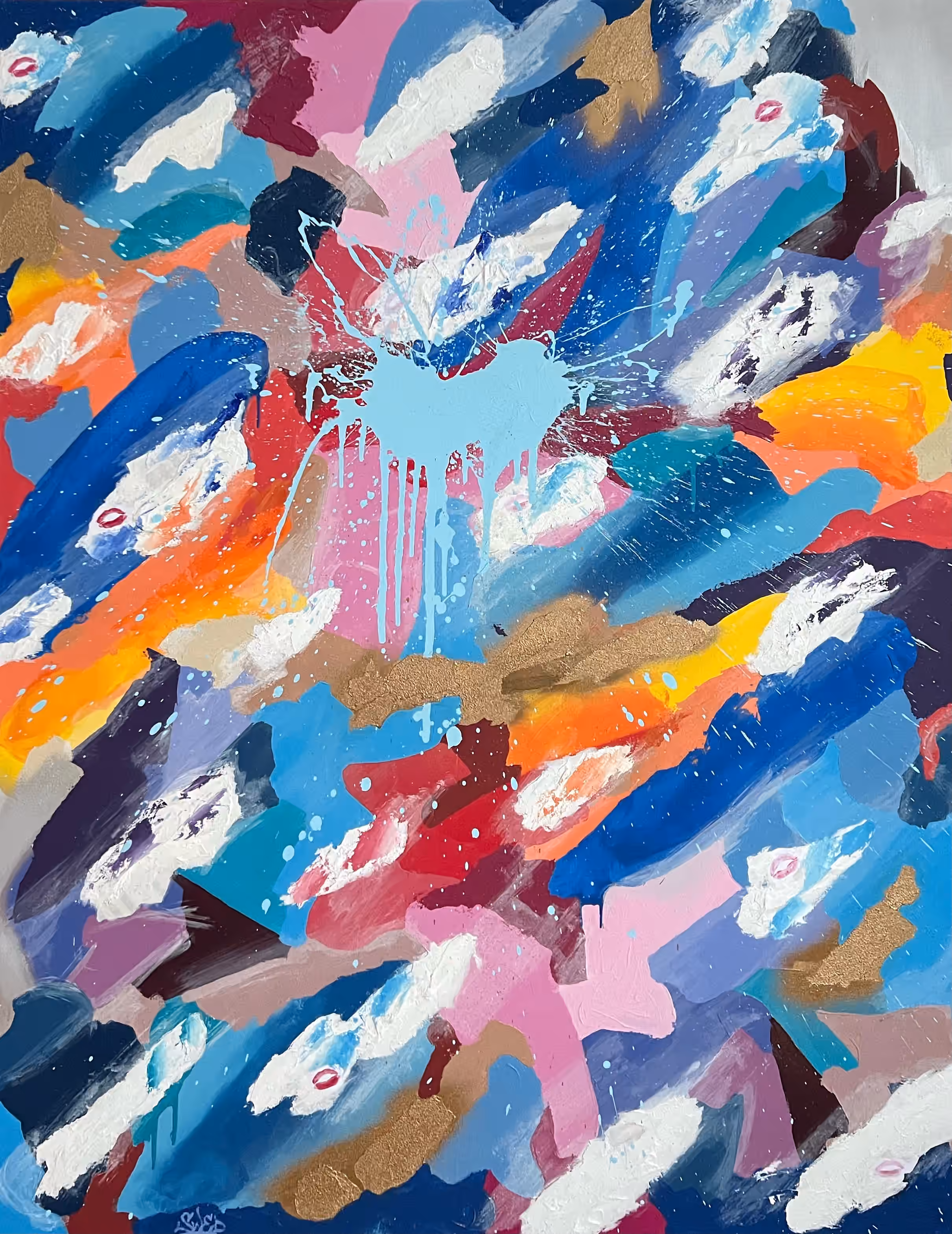 Painting 'Love Tonight' by Julius-Hendrik Heims from the Splash Season, 140×180 cm