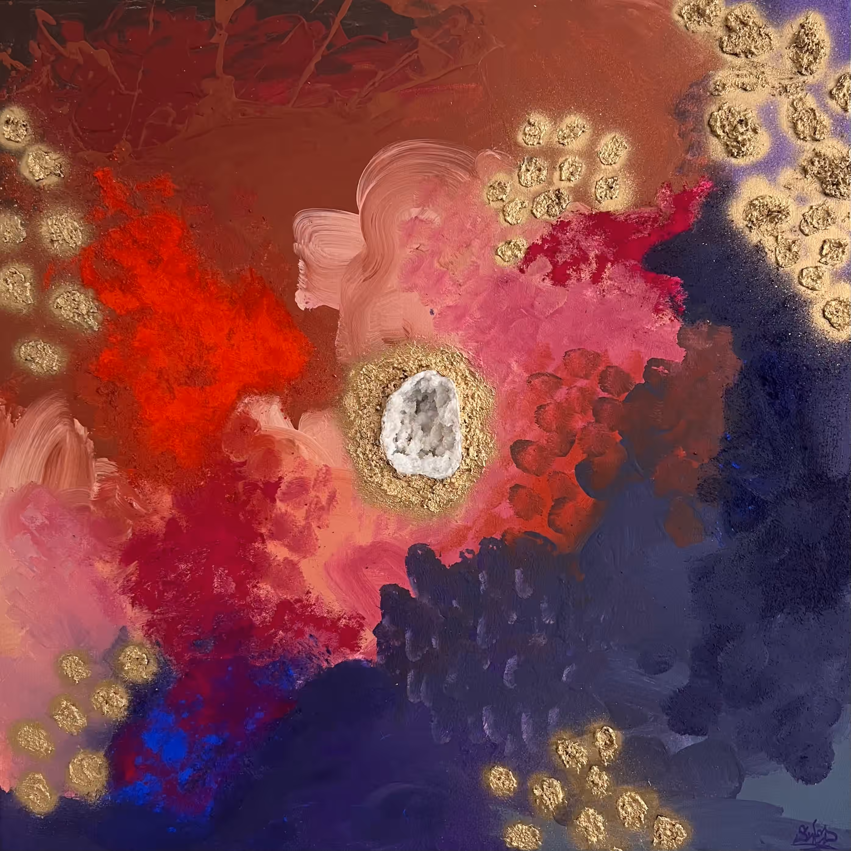 Painting 'Lullabies' by Julius-Hendrik Heims from the Crystals Season, 80×80 cm