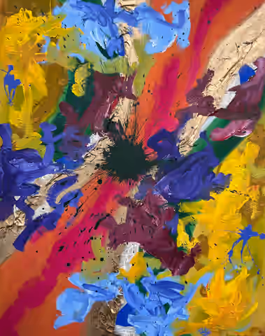 Painting 'Man Down Under' by Julius-Hendrik Heims from the Splash Season, mixed media, 120×150 cm