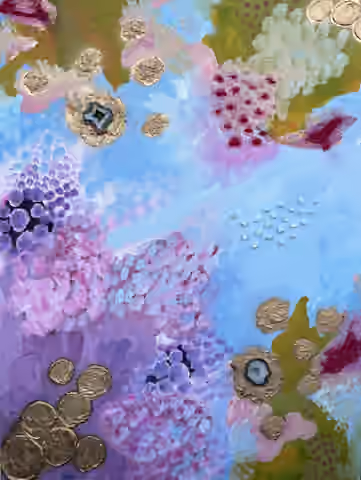 Painting 'Feel Flows' by Julius-Hendrik Heims from the Crystals Season, mixed media, 120×160 cm
