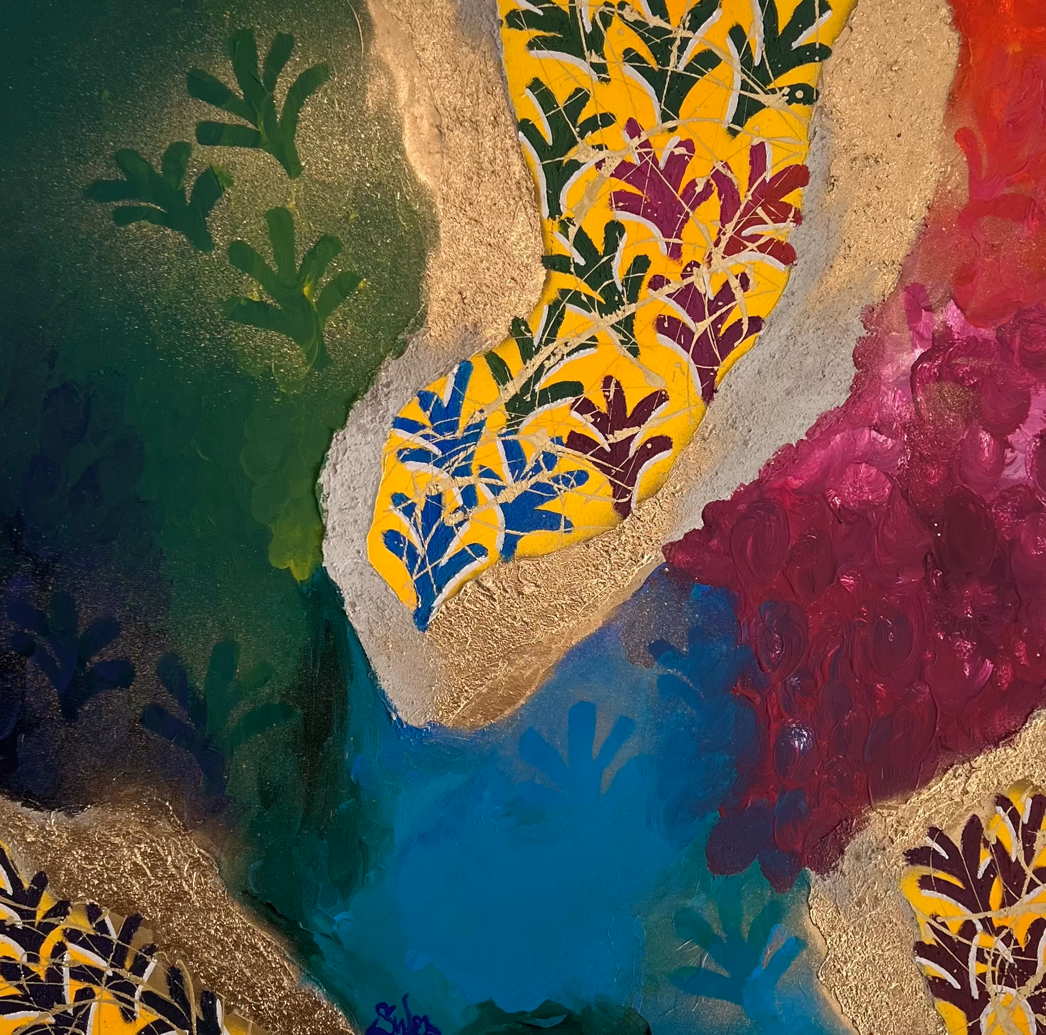 Cuadro «Selfish Soul» de Julius-Hendrik Heims de la Season Flowers, técnica mixta, 100×100 cm