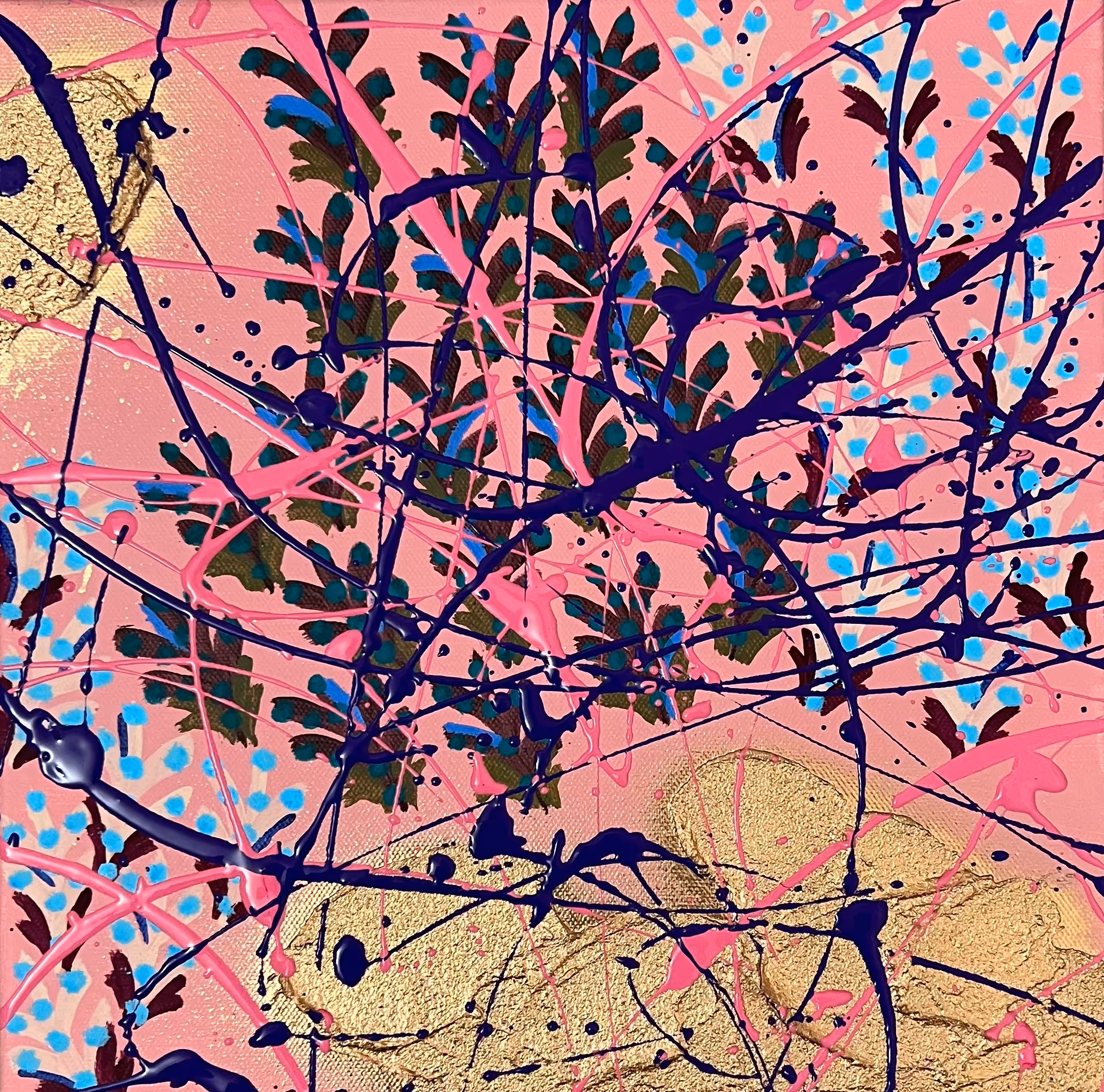 Gemälde „Thats the Truth“ von Julius-Hendrik Heims aus der Season Flowers, Mischtechnik, 30×30 cm