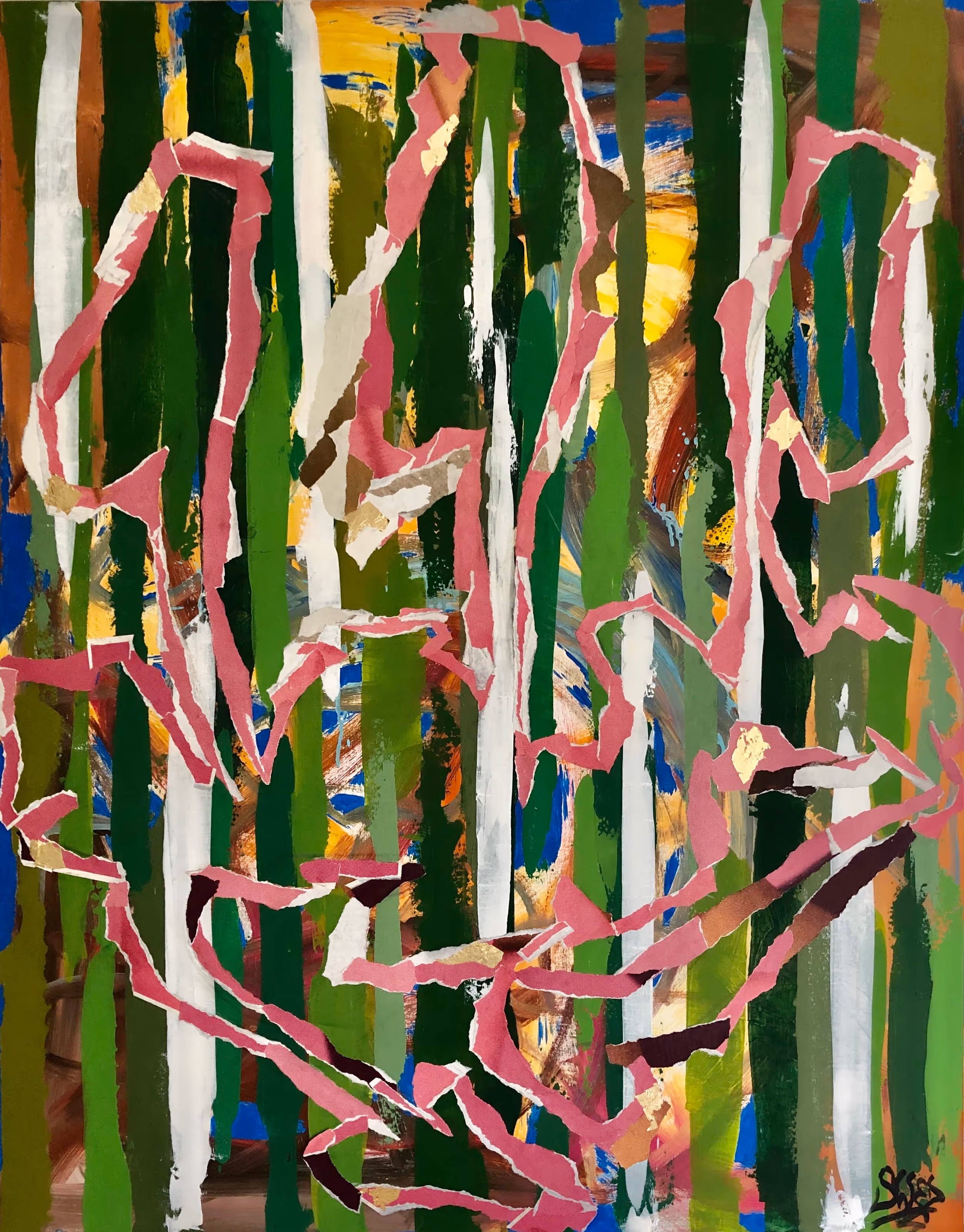 Gemälde „Gratitude“ von Julius-Hendrik Heims aus der Season Ovni tuet, Mischtechnik, 105×135 cm