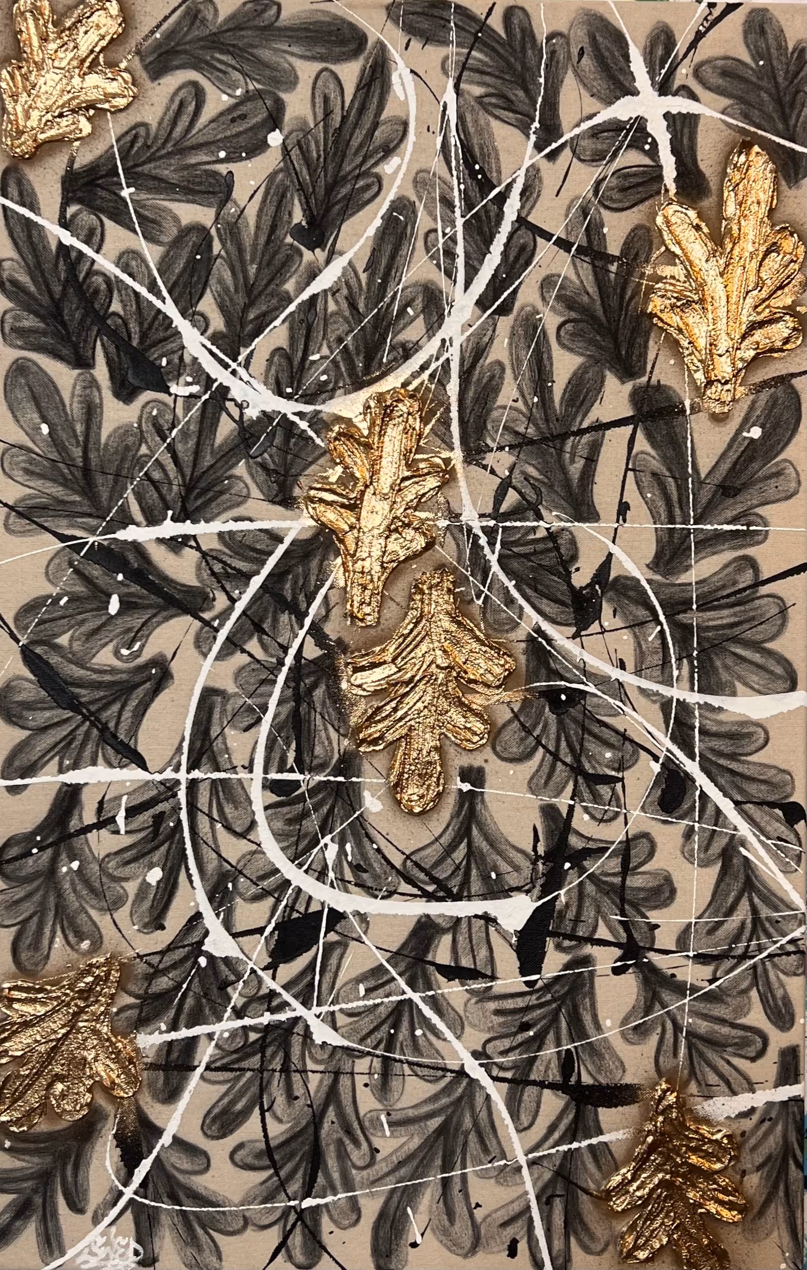 Painting 'Under your Spell' by Julius-Hendrik Heims from the Flowers Season, mixed media, 42×70 cm