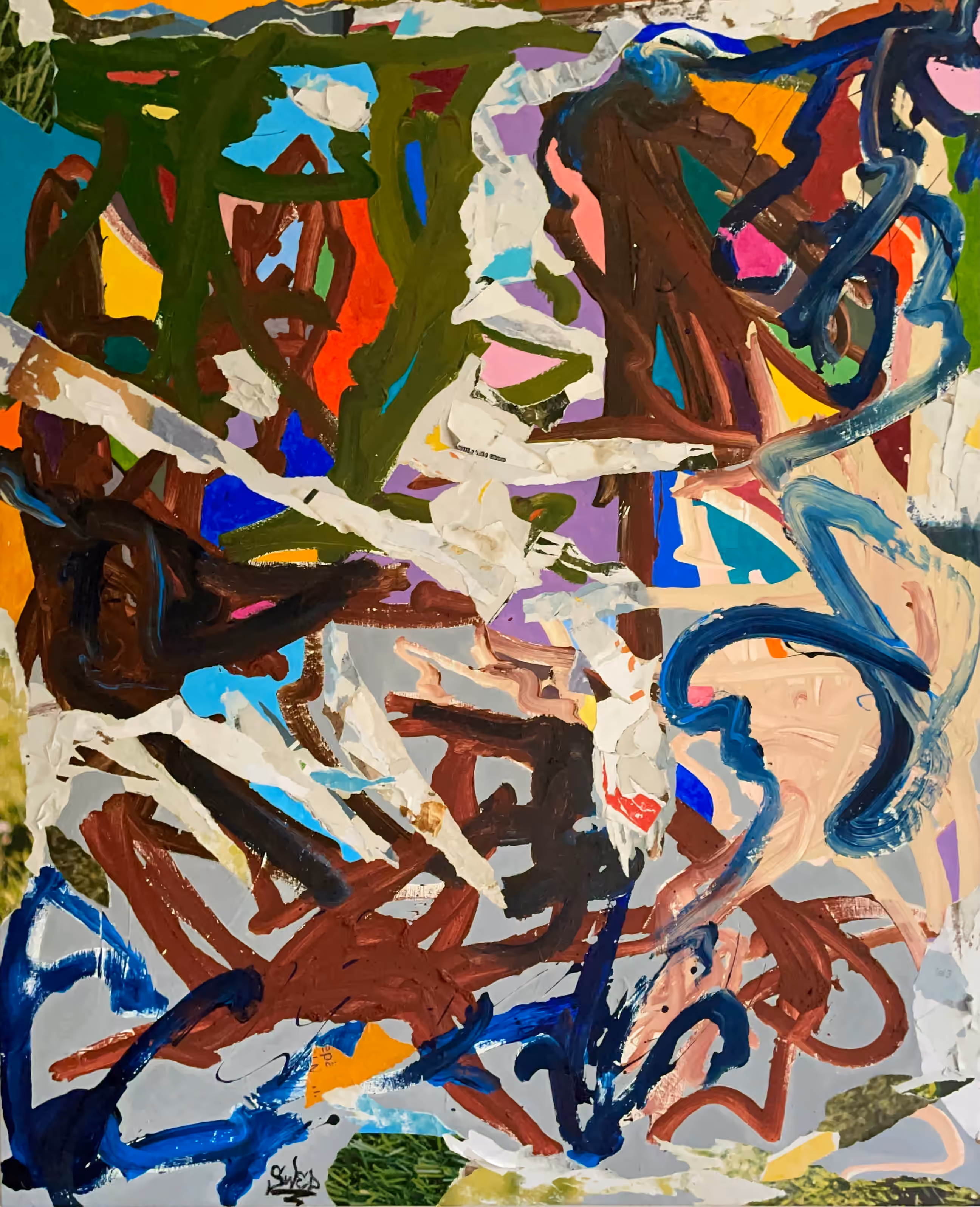 Untitled painting by Julius-Hendrik Heims from the Gutai Season, 115×140 cm