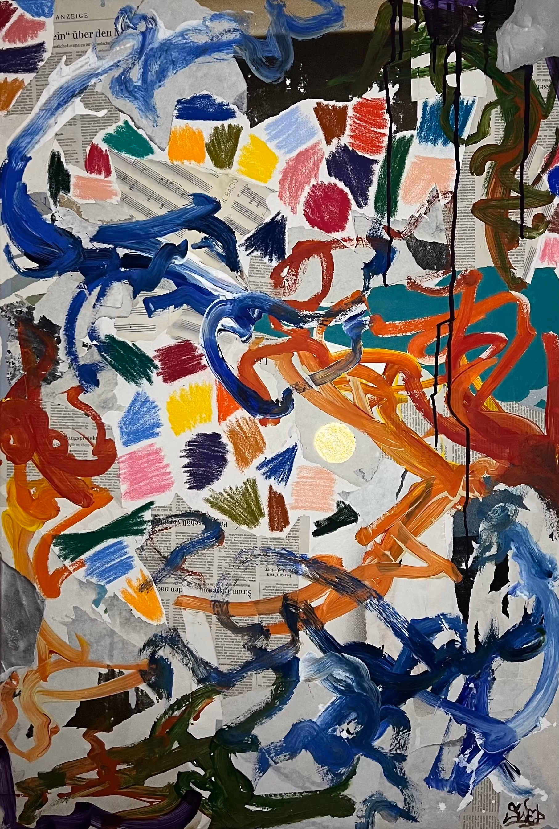 Gemälde „Positive Energy Forever“ von Julius-Hendrik Heims aus der Season Gutai, Mischtechnik, 75×110 cm