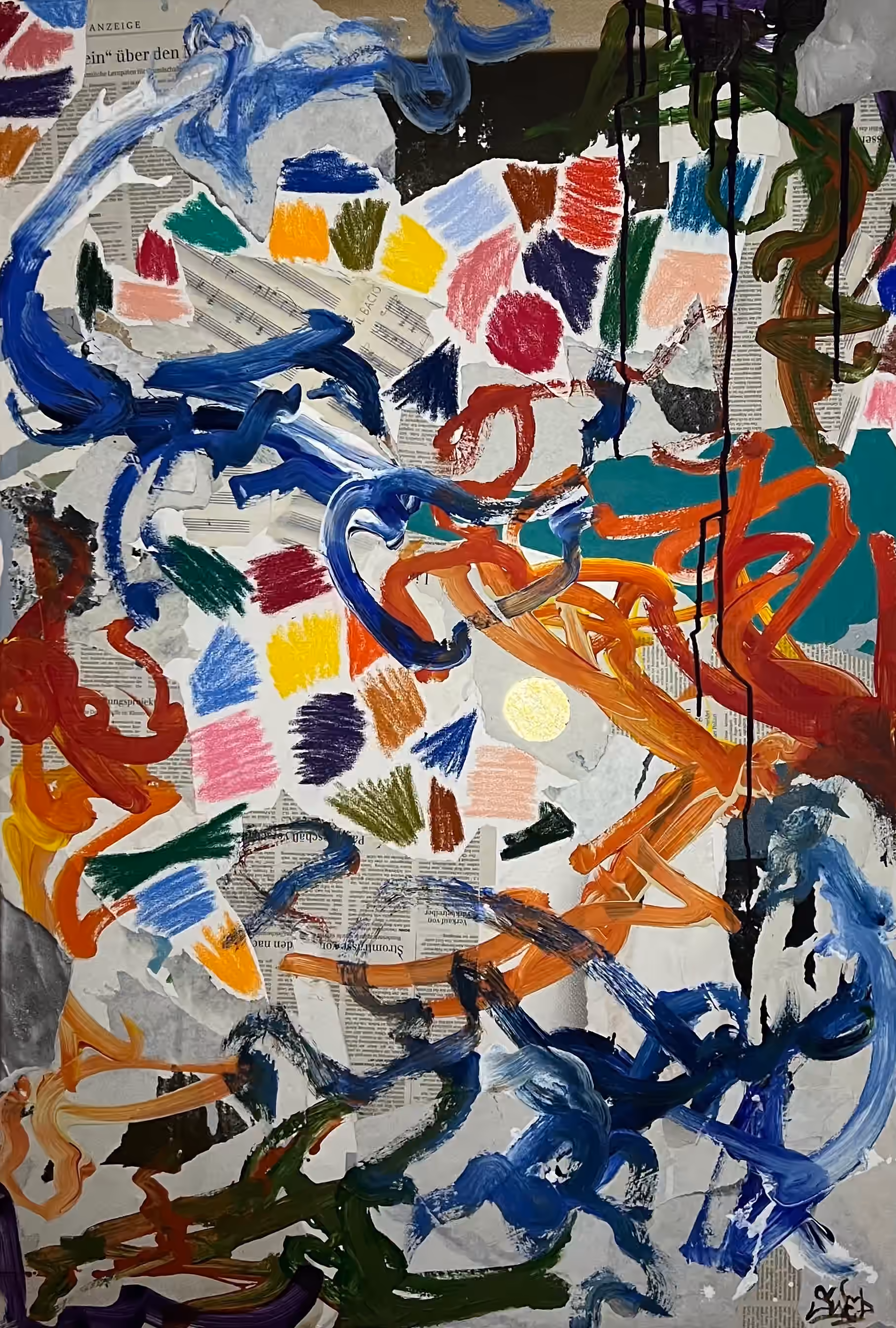 Painting 'Positive Energy Forever' by Julius-Hendrik Heims from the Gutai Season, 75×110 cm