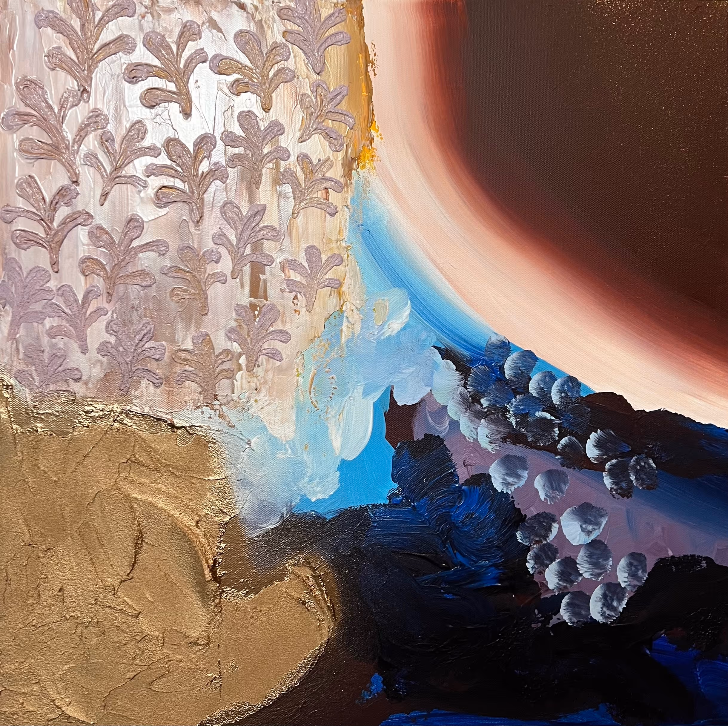 Tableau sans titre (n° 3) de Julius-Hendrik Heims, Season Fusion, technique mixte, 100×200 cm