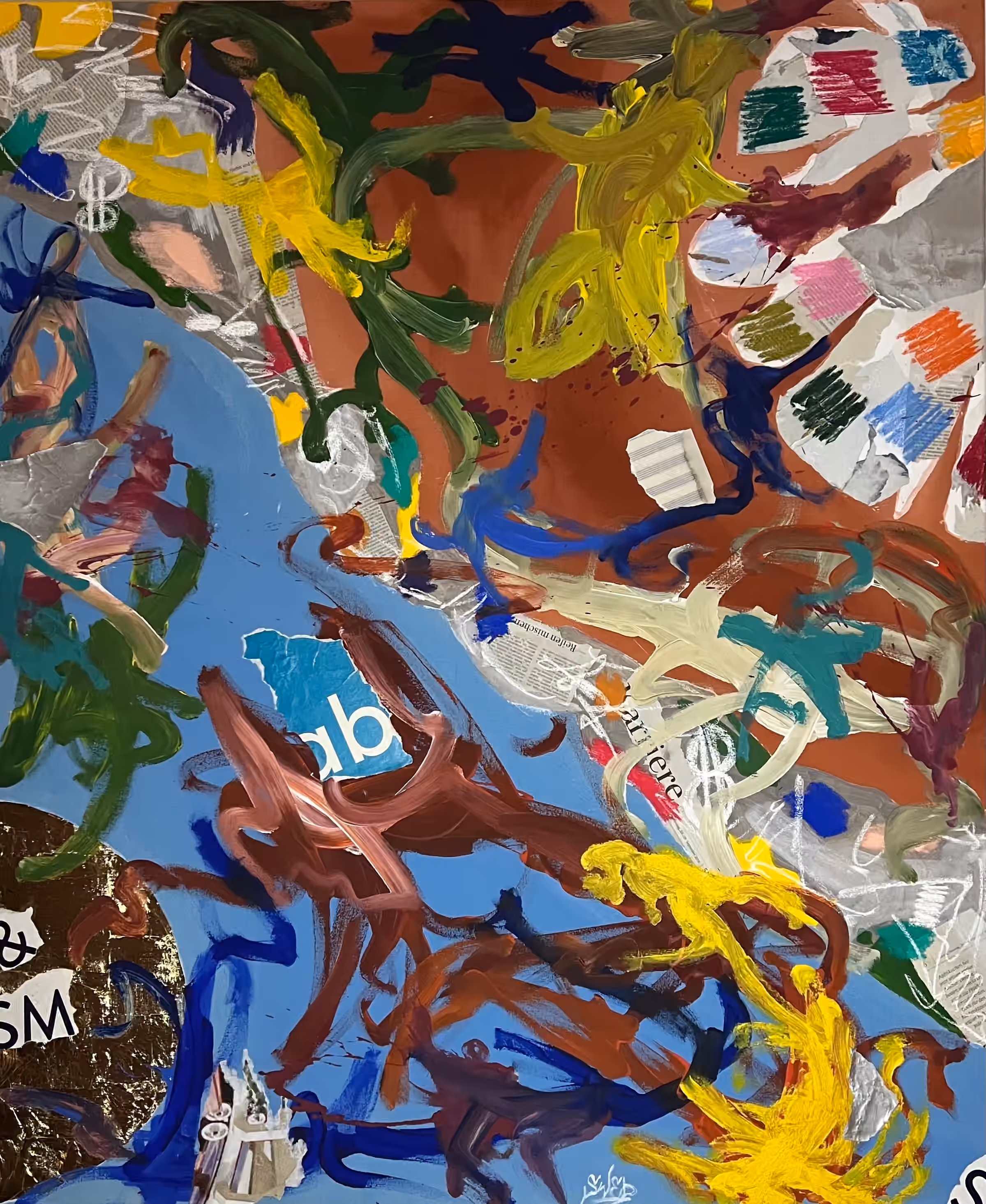 Painting 'Vita Sociale' by Julius-Hendrik Heims from the Gutai Season, 115×140 cm
