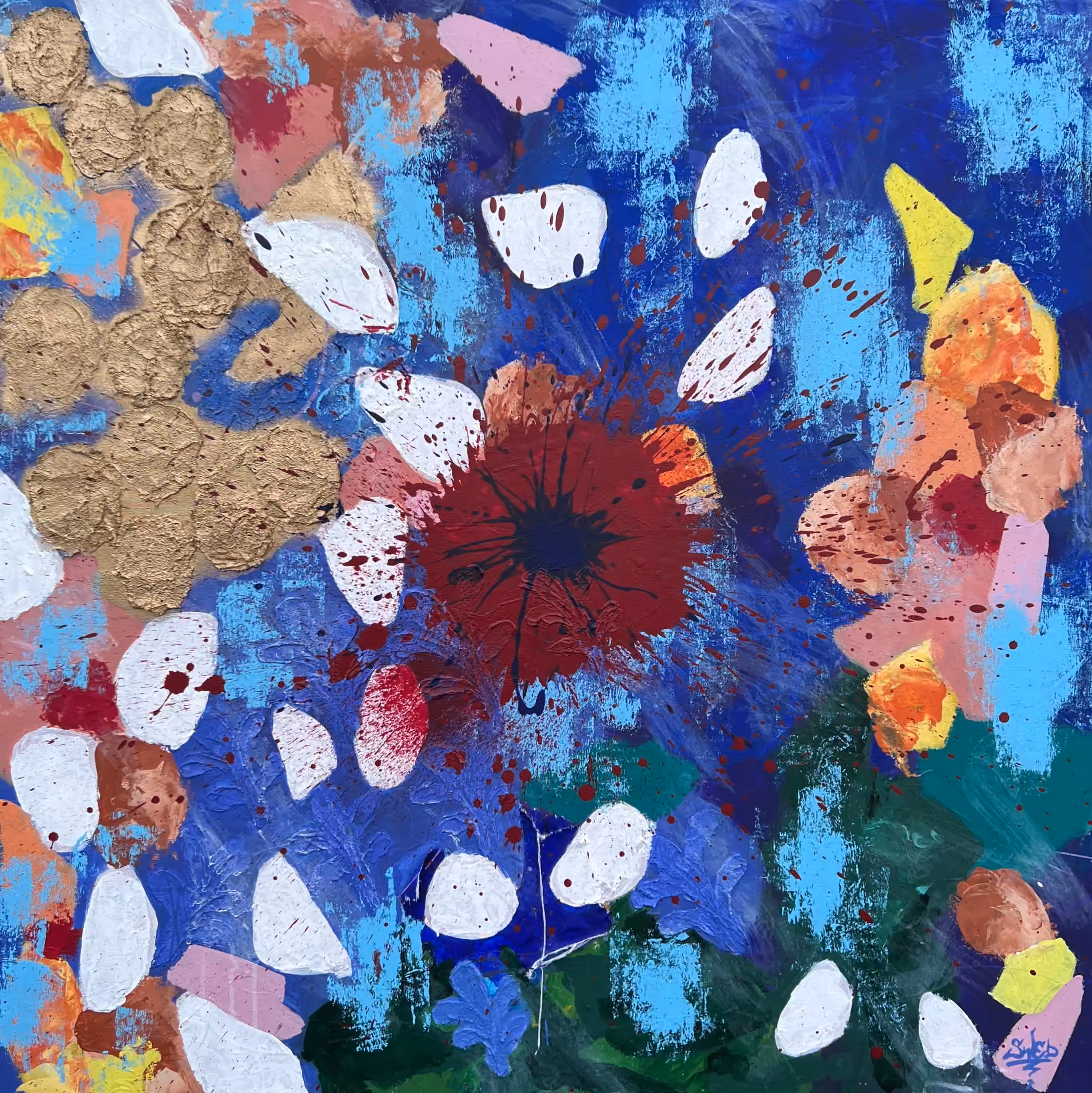 Painting 'Winnie' by Julius-Hendrik Heims from the Splash Season, 110×110 cm